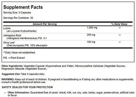 Super Immune plus Lysine - 90 Vegicaps,(Quantum Health)