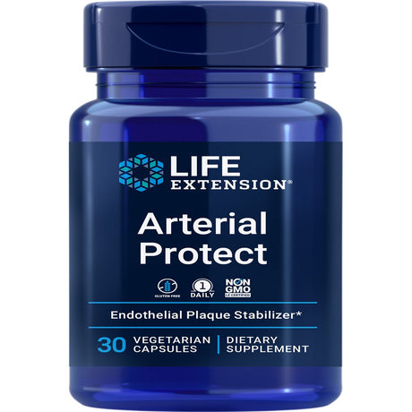 Life Extension Arterial Protect - Blood Pressure Supplement for Heart Health - with Gotu Kola and Pycnogenol Dried French Maritime Pine Bark Extracts - Gluten-Free, Non-Gmo, Vegetarian - 30 Capsules