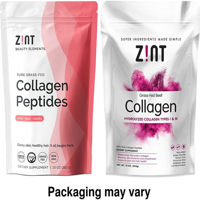 Zint Collagen Peptides Protein Powder , Natural Collagen Booster , Joint Supplements for Men & Women, 10 Oz 10 Ounce (Pack of 1)