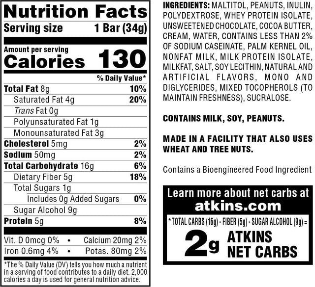 Atkins Endulge Treat Caramel Nut Chew Bar. Rich & Decadent Treat. Keto-Friendly. (5 Count (Pack of 5))