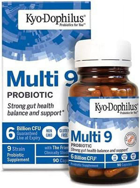 Kyolic Kyo-Dophilus Multi 9 Probiotic, for Strong Gut Health Balance and Support, 90 Capsules Total