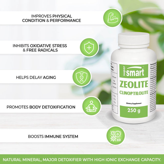 Supersmart - Zeolite Clinoptilolite Powder - Immunity Booster & Chelation Supplement | Made in USA | Non-Gmo - Gluten Free - 250 G