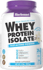 Bluebonnet Nutrition Whey Protein Isolate Powder from Grass Fed Cows, 26G of Protein, No Sugar Added, Gluten & Soy Free, Kosher Dairy, 2 Lbs, 28 Servings, French Vanilla Flavor