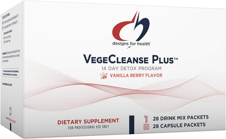 Designs for Health Vegecleanse plus 14 Day Detox Program - Promotes Healthy Liver Function + Metabolic Cleanse with Antioxidants + Herbs, Vegetarian (28 Protein Powder Drink Mixes + 28 Vitamin Packs)