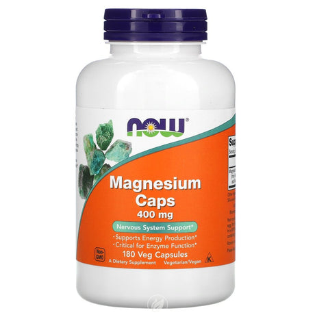 Now Foods Magnesium Caps, 180 Caps / 400 Mg, Pack of 2