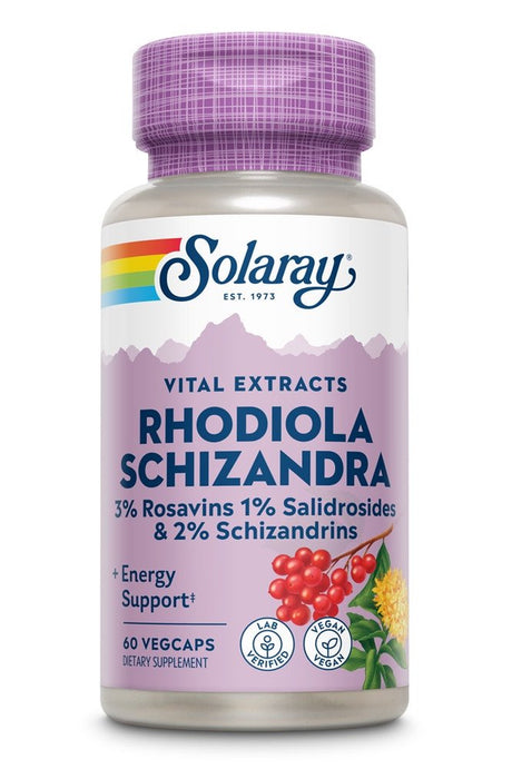 Solaray Rhodiola Schizandra -- 500 Mg - 60 Vegcaps