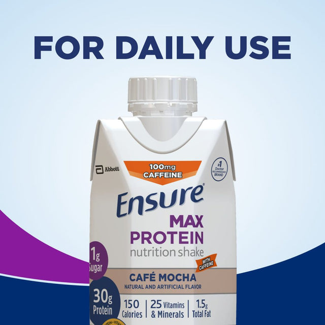 Ensure Max Protein Nutrition Shake, Cafe Mocha, 11 Fl Oz, 4 Count