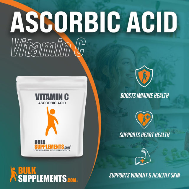 Bulksupplements.Com Ascorbic Acid (Vitamin C) Powder, 1G - Immunity Booster (100 Grams)