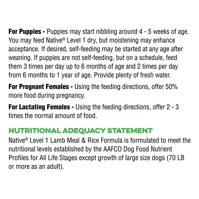 Kent Native Performance 40 Lb. Dry Dog Food, Energy Level 1 7266