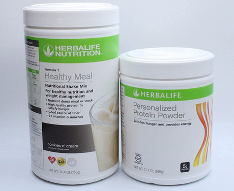 Herbalife (DUO) FORMULA 1 Healthy Meal Nutritional Shake Mix (Cookies 'N Cream) with PERSONALIZED PROTEIN POWDER