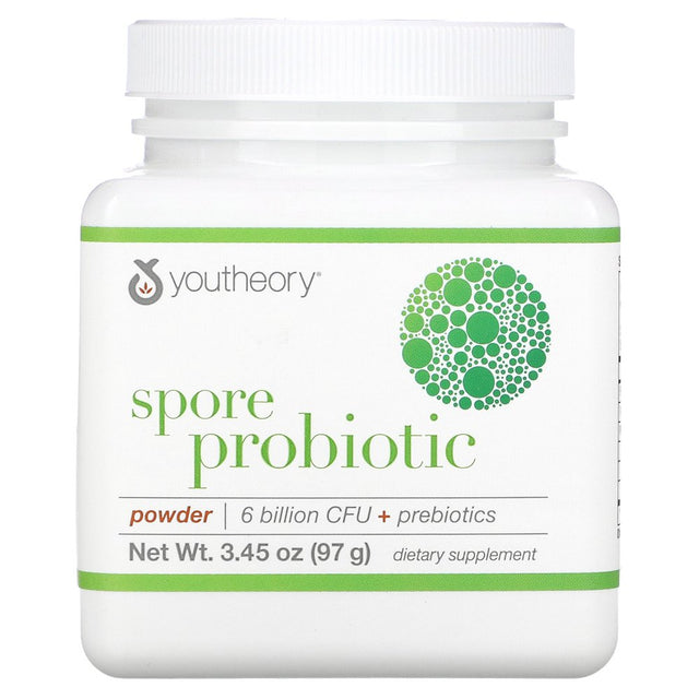 Youtheory Spore Probiotic Powder, 6 Billion CFU, 3.45 Oz (97 G)