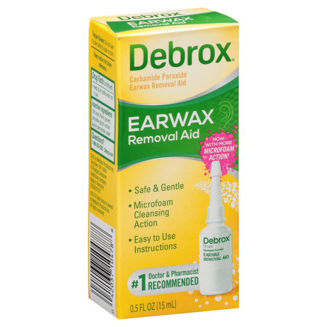 Debrox Ear Wax Removal Drops, Gentle Microfoam Ear Wax Remover, 0.5 Fl Oz