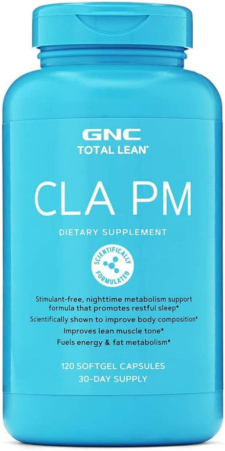 GNC Total Lean CLA PM | Nighttime Metabolism Support for Restful Sleep | 120 Softgels