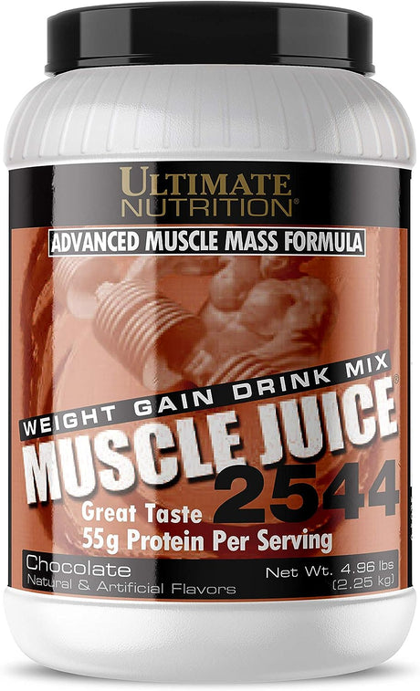 Ultimate Nutrition Muscle Juice 2544 Whey Protein Isolate- Muscle Builder-High Calorie-Weight Gain Drink Mix- 55 Grams of Protein per Serving, Chocolate, 4.96 Pounds