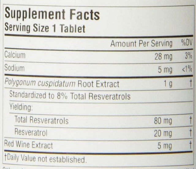 Source Naturals Resveratrol 80Mg, Super Nutrient Support for Heart and Healthy Aging, 30 Tablets