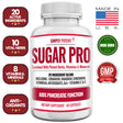 Blood Sugar Support Supplement, Sugar Pro with 20 Herb & Vitamin Blend with Cinnamon, Alpha Lipoic Acid (ALA), Bitter Melon, Chromium & Gymnema to Balance Sugar Levels, 60 Capsules