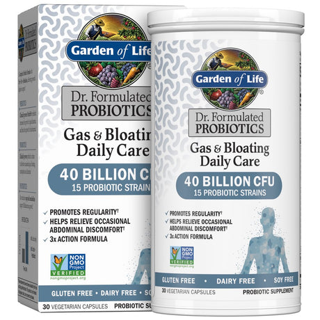 Garden of Life Gas & Bloating Relief Probiotic Capsules - 30Ct