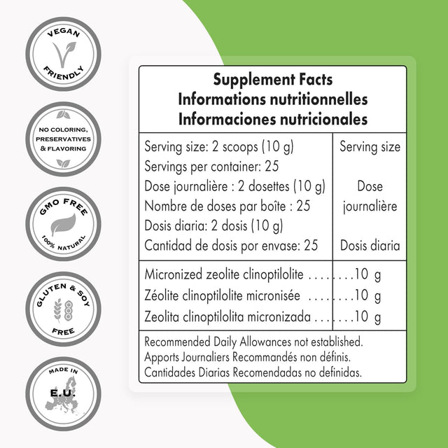 Supersmart - Zeolite Clinoptilolite - Micronized Less than 50 Μm - Mineral Immune System Booster | Non-Gmo & Made in USA - Gluten Free - 250 G