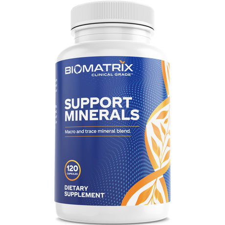 Biomatrix Support Minerals Supplement | Zinc, Copper, Calcium, Magnesium - Muscle Health, 120 Caps