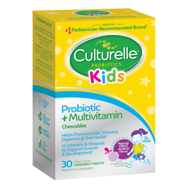 Culturelle Kids Probiotic + Multivitamin Chewable Tablets, 30 Ct