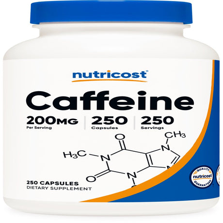 Nutricost Caffeine Pills, 200Mg per Serving (250 Caps)