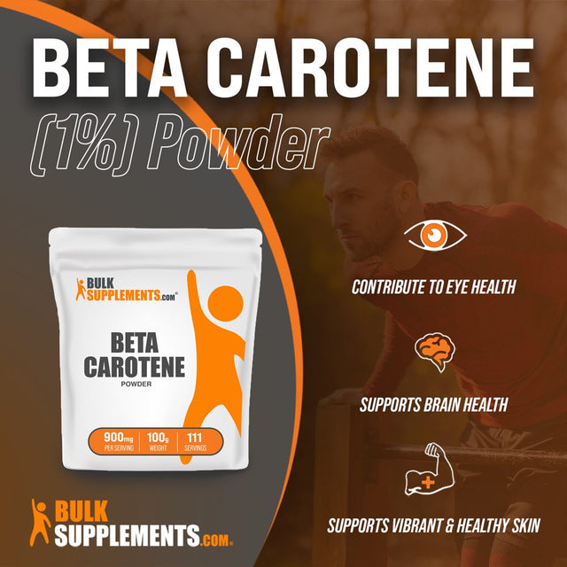 Bulksupplements.Com Beta Carotene Powder, 900Mg - Vitamin a Supplement - Supports Vision Health (100G - 111 Servings)