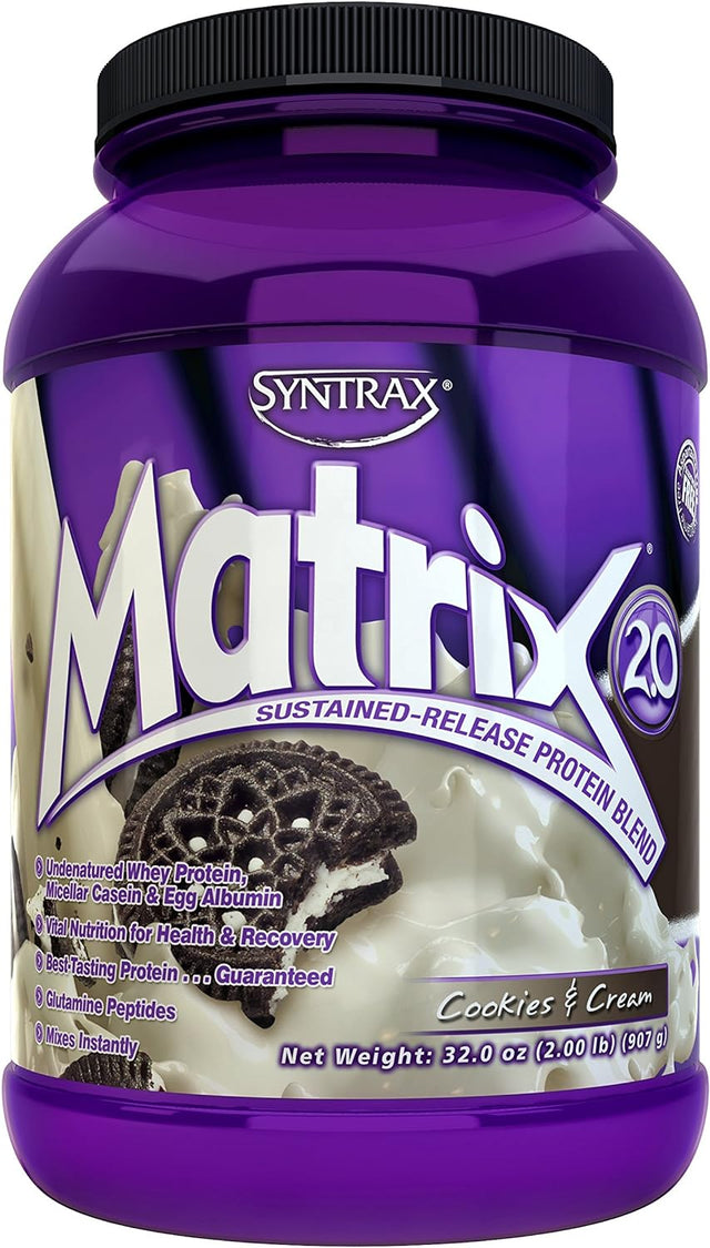 Syntrax, Matrix 2.0 Sustained-Release Protein Blend, Peanut Butter Cookie, 32 Oz