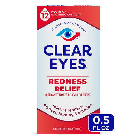 Clear Eyes Redness Eye Relief Lubricant Eye Drops, 0.5 Fl Oz