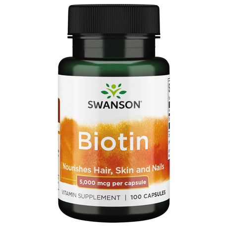 Swanson Biotin 5,000 Mcg 100 Capsules