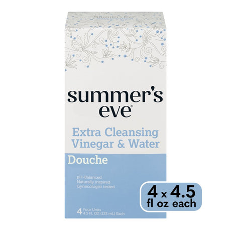 Summer'S Eve Douche, Extra Cleansing Vinegar & Water, 4 Units, 4.5 Oz Each