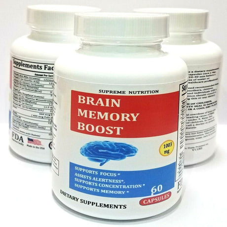 Brain Supplements & Nootropics - Memory Focus Mental Concentration Booster Pill - 60 Capsules