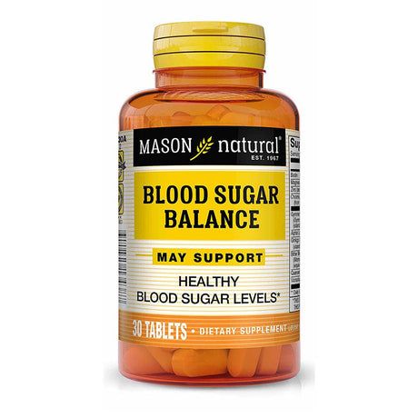 Mason Natural Blood Sugar Balance Formula with Chromax, Bittermelon & Gymnema - for Overall Health, 30 Tablets