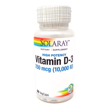 Solaray Super Strength D3 Veg Cap 10000IU 60Ct