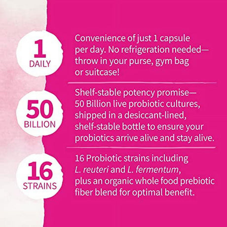 Garden of Life, Dr. Formulated Women'S Probiotics Once Daily, 16 Strains, 50 Billion, 30 Capsules