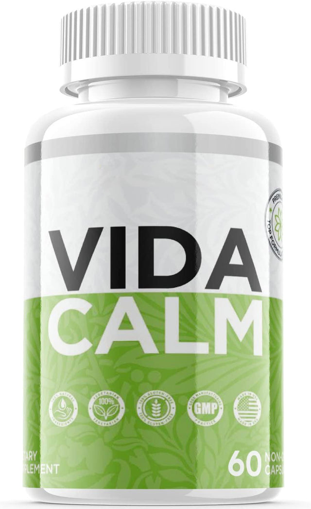 (1 Pack) Vida Calm - Dietary Supplement for Focus, Memory, Clarity, Energy, Improved Sleep, Calm and Relax Mind - Advanced Cognitive Formula for Maximum Strength - 60 Capsules