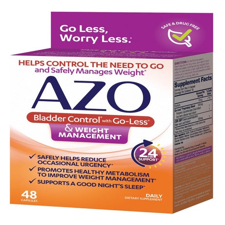 AZO Bladder Control and Weight Management Dietary Supplement, Reduces Occasional Urgency* and Promotes Healthy Metabolism*, 48 Capsules