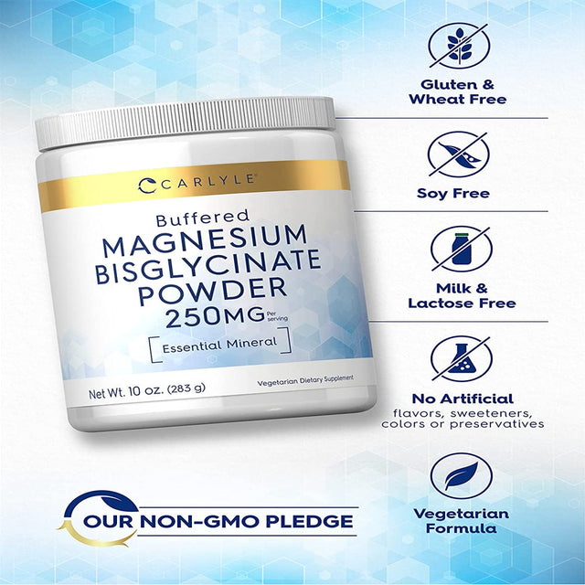 Magnesium Bisglycinate Powder | 250Mg | 10 Oz | Vegetarian | by Carlyle