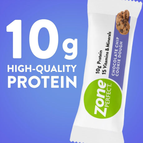 Zoneperfect Protein Bars, 10G Protein, 17 Vitamins & Minerals, Nutritious Snack Bar, Chocolate Chip Cookie Dough, 12 Bars