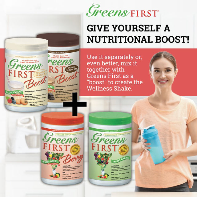 Greens First Boost, Plant-Based Protein Powder, French Vanilla, 12.06 Ounces