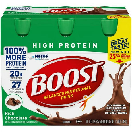 Boost High Protein Complete Nutritional Drink, Chocolate Sensation, 8 Oz, 6 CT, 2 PK