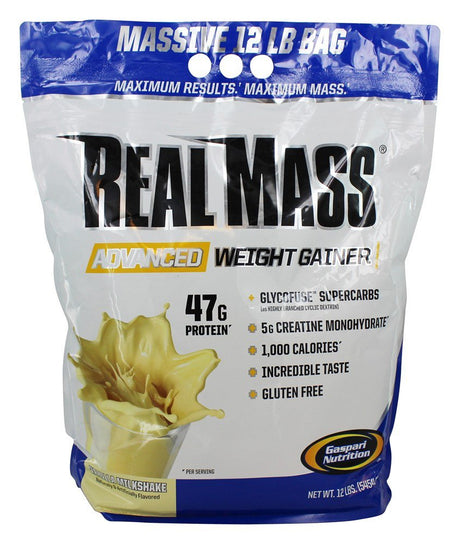 Gaspari Nutrition - Real Mass Advanced Weight Gainer Vanilla Milkshake - 12 Lbs. Formerly Real Mass Probiotic Series