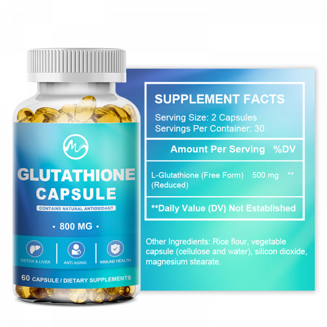 Glutathione by Minch - 800Mg - 60 Softgels - Non GMO - Antioxidant Supplement