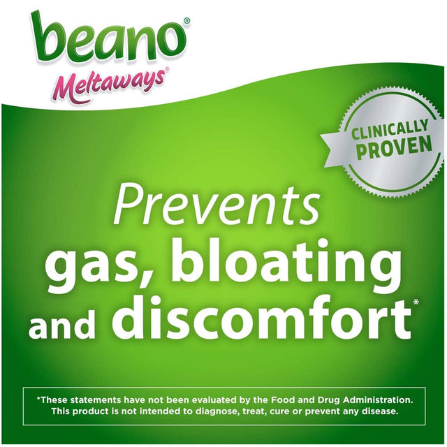 Beano Meltaways, Gas Prevention & Digestive Enzyme Supplement, Strawberry Flavor, 15 Count