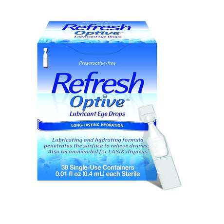 Refresh Optive Lubricant Eye Drops Soothing Preservative-Free 30 Ct, 5-Pack