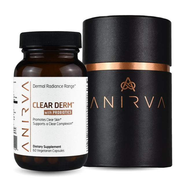 Clear Derm with Probiotics by Anirva - Acne Pills with Zinc, Acne Pill for Hormonal Acne, Supplements for Adult Acne