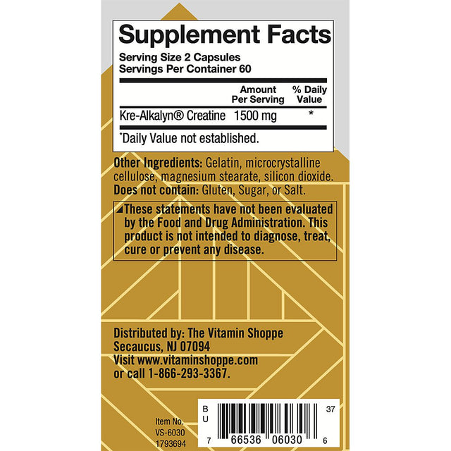 True Athlete Kre Alkalyn 1,500Mg - Helps Build Muscle, Gain Strength & Increase Performance, Buffered Creatine - NSF Certified for Sport (120 Capsules)