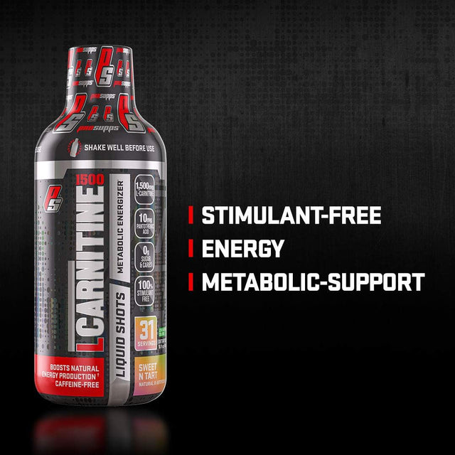 PROSUPPS L-Carnitine 1500 Stimulant Free Liquid Shots for Men and Women - Metabolic Energizer Workout Drink for Performance and Muscle Recovery (31 Servings, Berry)