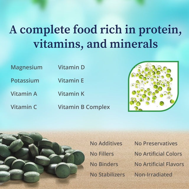 Biopure Chlorella Vulgaris - Nutrient-Dense, Nutraceutical Superfood Packed with Proteins, Vitamins, Minerals & Amino Acids That Supports Metabolism, Detox & Immune Function - 1000 Tablets