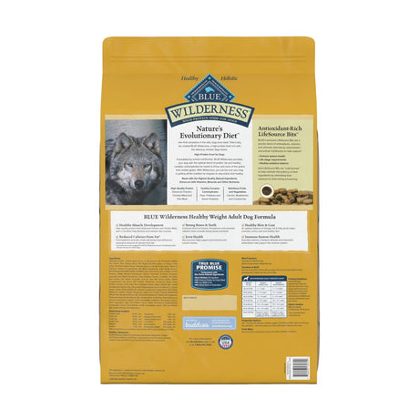 Blue Buffalo Wilderness High Protein Healthy Weight Chicken Dry Dog Food for Adult Dogs, Grain-Free, 20 Lb. Bag