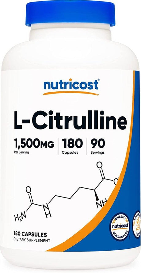Nutricost L-Citrulline Capsules -- 1500 Mg - 180 Capsules